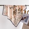Ink Wash Landscape Print Women's Satin Square Scarf Ladies Bandana Breathable Windproof Fashion Accessory