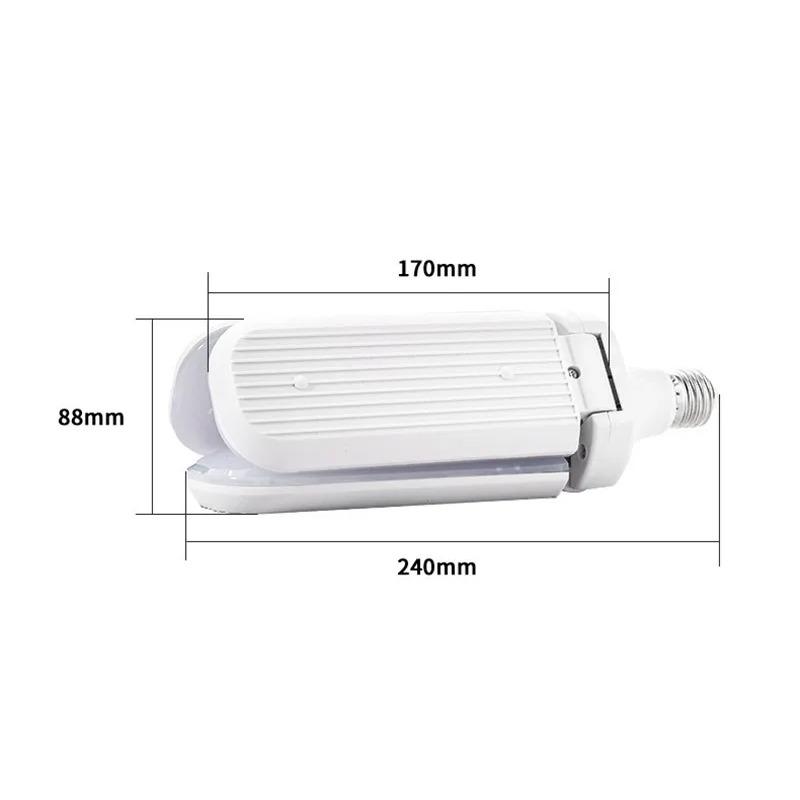 Светодиодная складная лампа для гаража E27 с винтовым цоколем, широким диапазоном напряжения, высокой мощностью, высокой яркостью и постоянным током, лампа-летающая тарелка