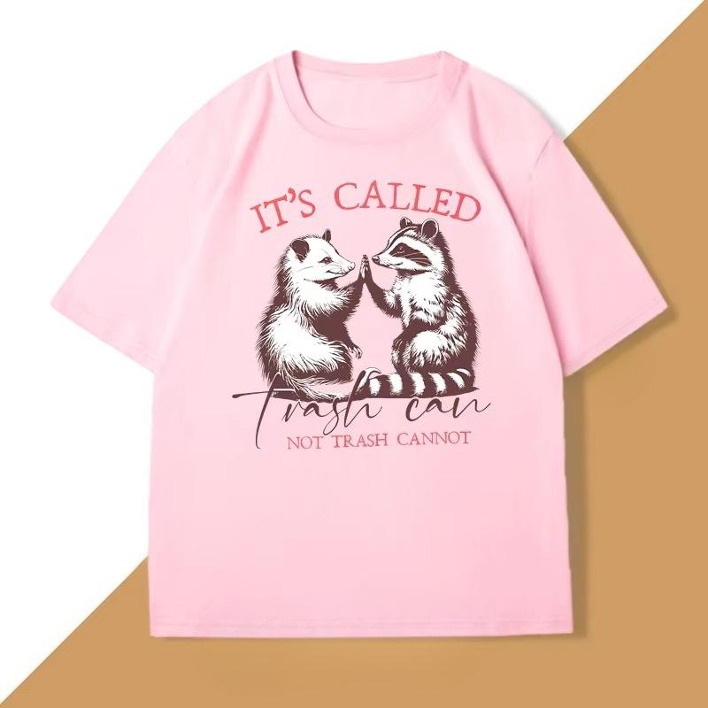 Possum Tshirts for Unisex Women Raccoon Opossum Lover Tee Retro Trendy Cute Cotton Short Sleeve Graphic Tees Unisexs Clothes