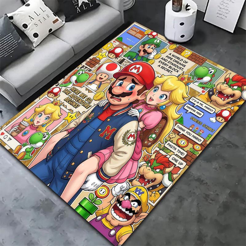 Super Mario Carpet Rug For Living Room Bedroom Home Sofa Decoration Kids Play Nonslip Floor Mat