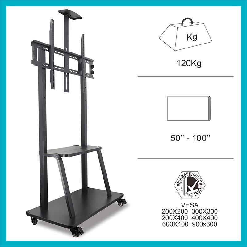 Universal Mobile TV Stand for 52-100 Inch Displays
