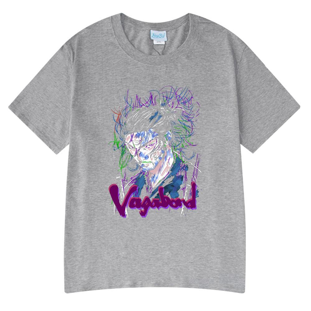 Japanese Anime Vagabond Miyamoto Musashi Funny Style Tshirts Unisex Women Clothing Fashion Short Sleeve T Shirts Summer Streetwear
