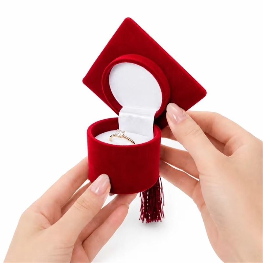Composites Doctoral Hat Ring Box Earrings Packaging Box Student Graduation Season