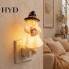 Festive Accent Light Halloween Pumpkin Ghost Night with Witch Hat, Resin Soft Glow Gift for Plug-in LED Bedroom Light, Spooky Wall Sconce Party Home