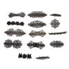 14pcs Vintage Hair Barrettes Bronze Flower Hair Clips Alloy Hair Accessories For Weddings Parties