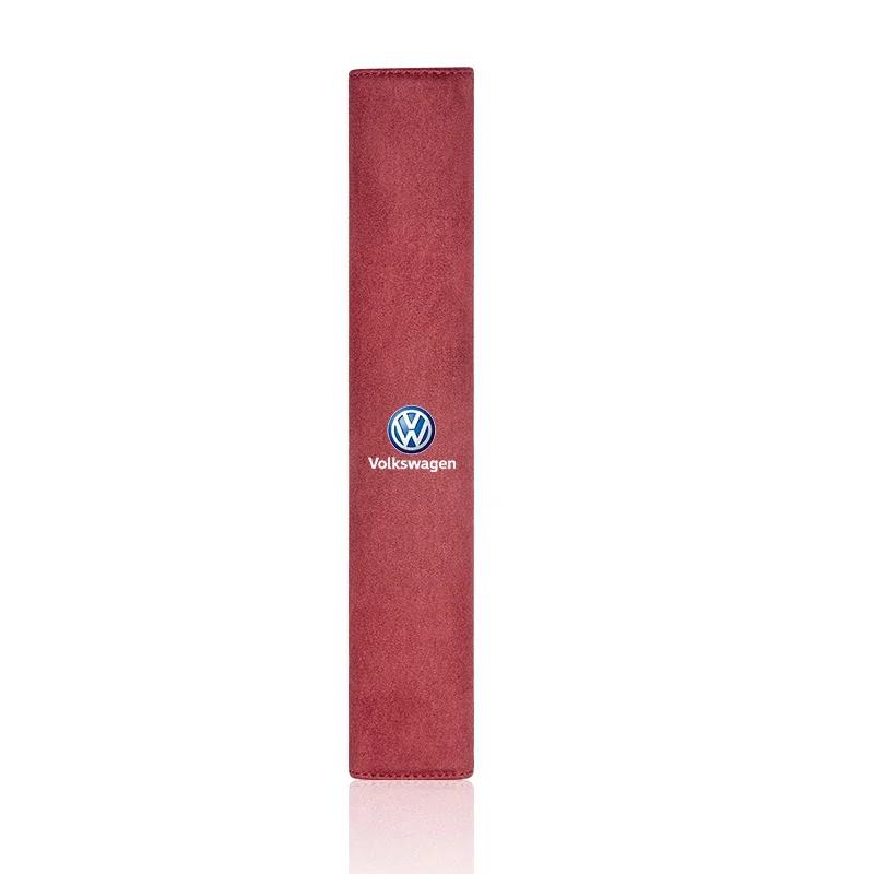1Pcs Car Leather Seat Belt Cover Shoulder Protection Pad For Volkswagen VW Scirocco Golf Amarok T5 Phaeton Teramont ID3 GTI