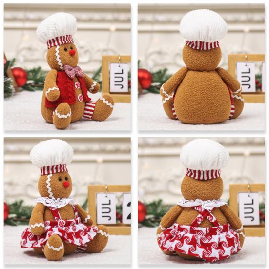 Рождественская плюшевая кукла пряничный человечек, мягкая набивная рождественская кукла, игрушка для праздничного декора, сидящая пряничная игрушка для девочки и мальчика, для дверной книжной полки