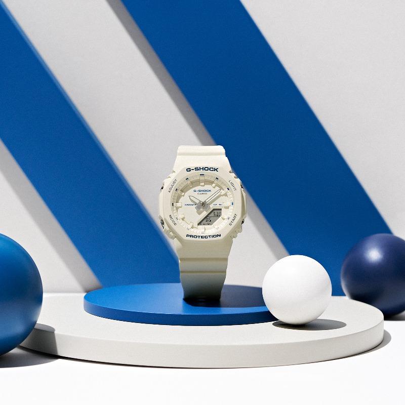 Casio Мужские кварцевые часы с аналоговым дисплеем, ударопрочные, водонепроницаемые 200 м, из смолы GMA-P2100BA-7A
