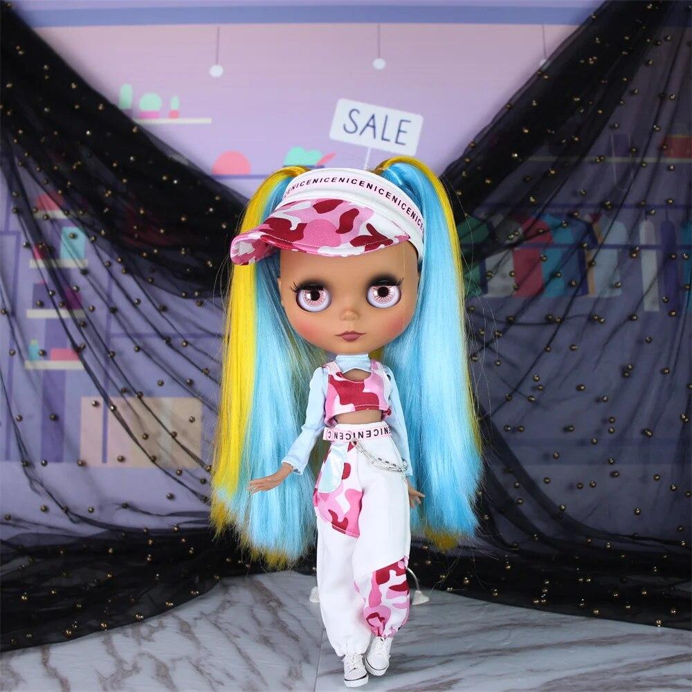 ICY DBS Blyth кукла шаровой шарнир, тело, разноцветные волосы, черная кожа, матовое лицо, телесная кукла и набор, кукла, игра-одевалка, подарок для девочки