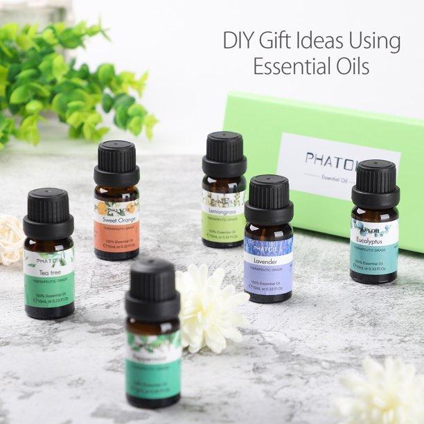 PHATOIL 6 шт., набор чистых эфирных масел, подарочная коробка, лаванда, лемонграсс, мята, натуральная растительная терапия, ароматерапевтический диффузор, увлажнитель, массаж