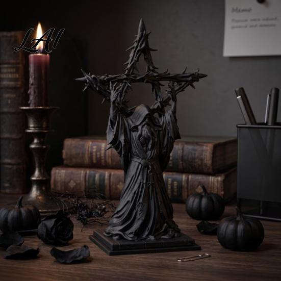 Stable Base Figurine 3D Printed Wizard Thorned Star Ornament for Halloween Desktop Decor Personalized Gothic Presents Dark Home Holiday Party