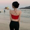 Women Backless Camis Summer Sleeveless Print Slim Fit Bottomed Vest Sling Short Tank Tops