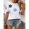 Womens Casual Short Sleeve Round Neck T-Shirt With Striped Print Loose Fit Milk Silk Blend Comfortable 2025