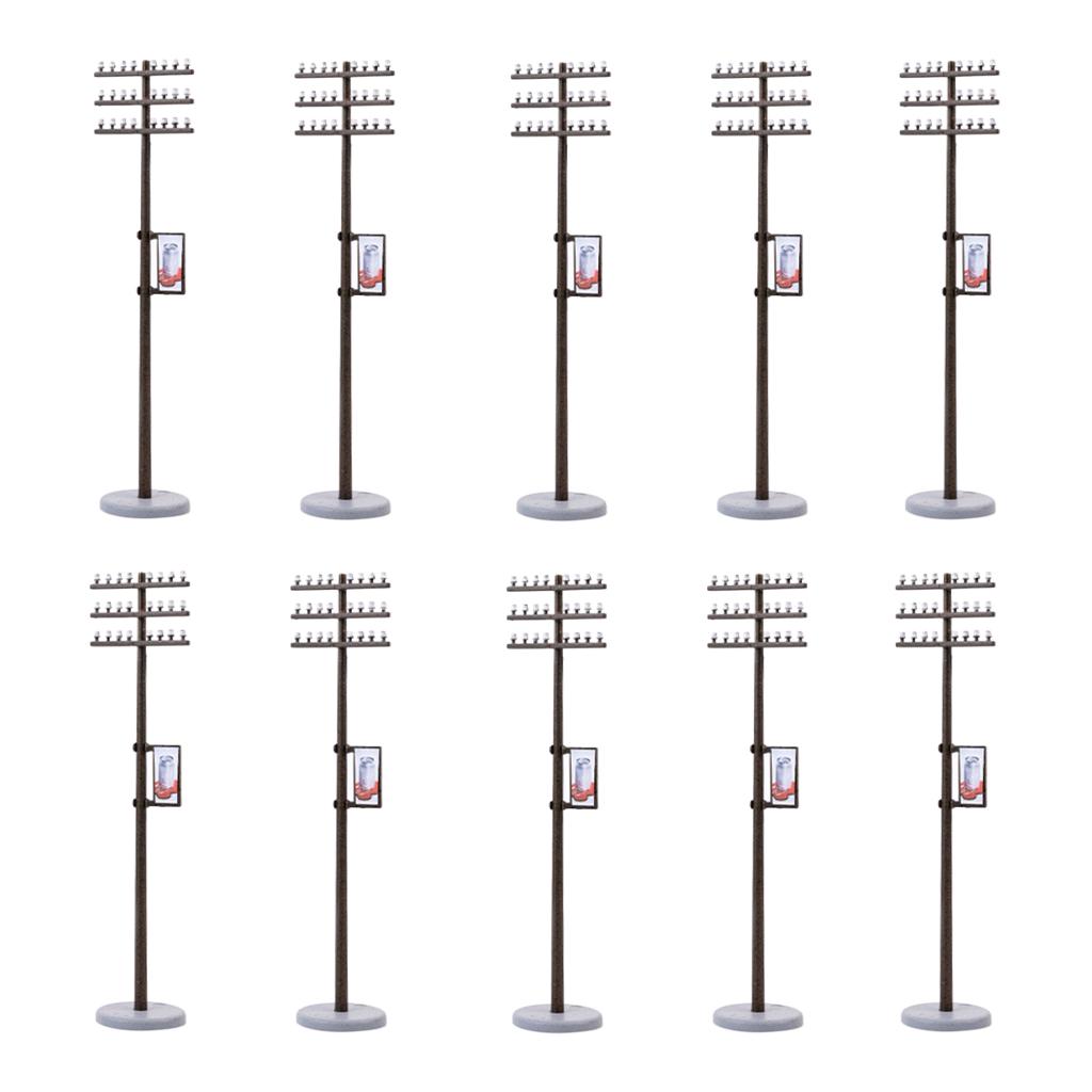10 шт. мини-столб для электрических линий для поездов, железных дорог, микропейзаж 1/87, 8,1 см