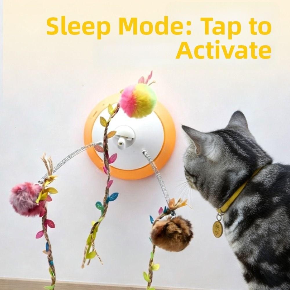 Magnetic Electric Cat Teaser Rechargeable Wall-Mounted Cat Toy Cat Teasing Stick Living Room