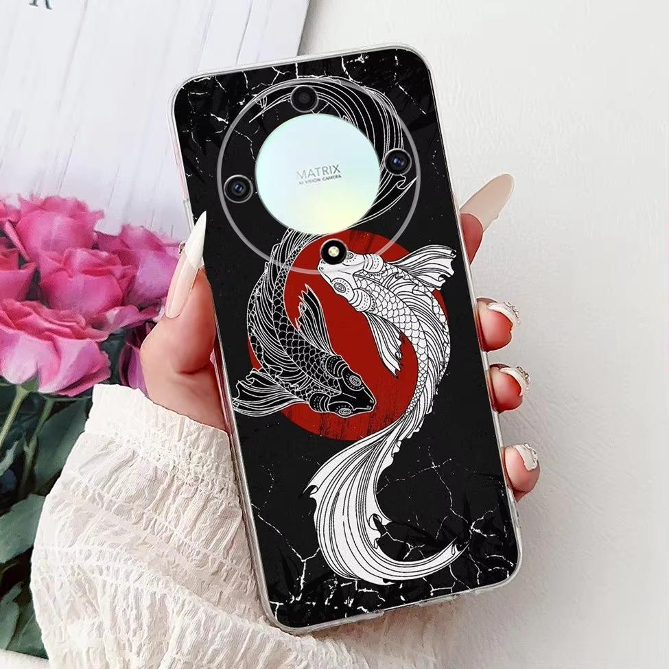 For Honor Magic 6 Lite Case Clear Cute Cat Aesthetic Luxury Flower Butterfly Back Cover For Honor Magic6 Lite Phone Case Funda