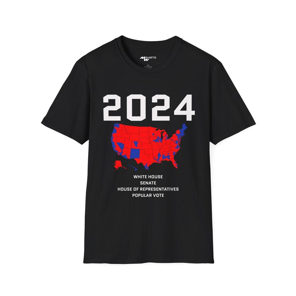 2024 Election Results Map T-Shirt/ Unisex Softstyle T-Shirt