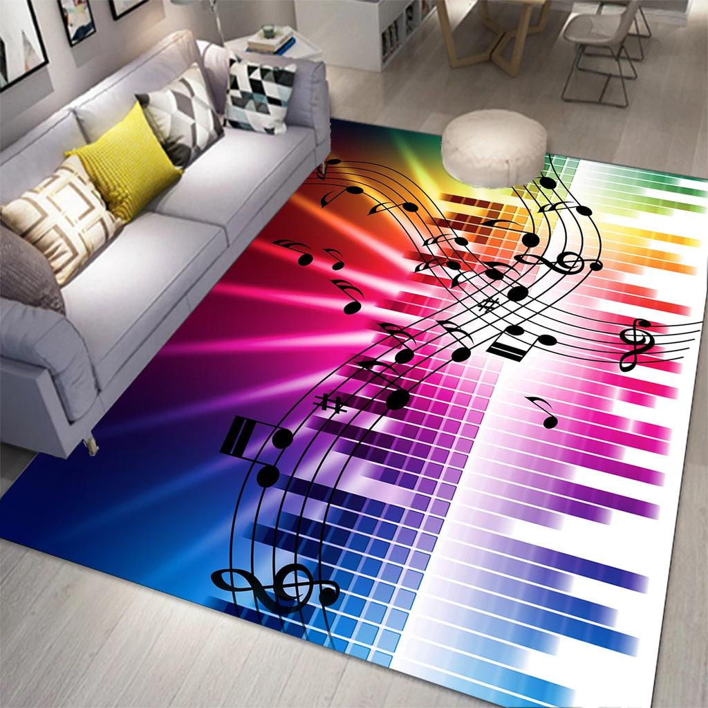 Music Note Carpet for Living Room Bedroom Hallway Balcony Entrance Doormat Floor Mat Large Soft Anti-slip Area Rug Home Decor