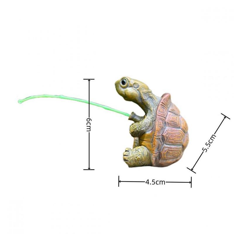 Creative Craft Aquarium Turtle Statue Cute Simulation Turtle Hanging Resin Figurine Animal Sculpture Ornament Home Garden Decor