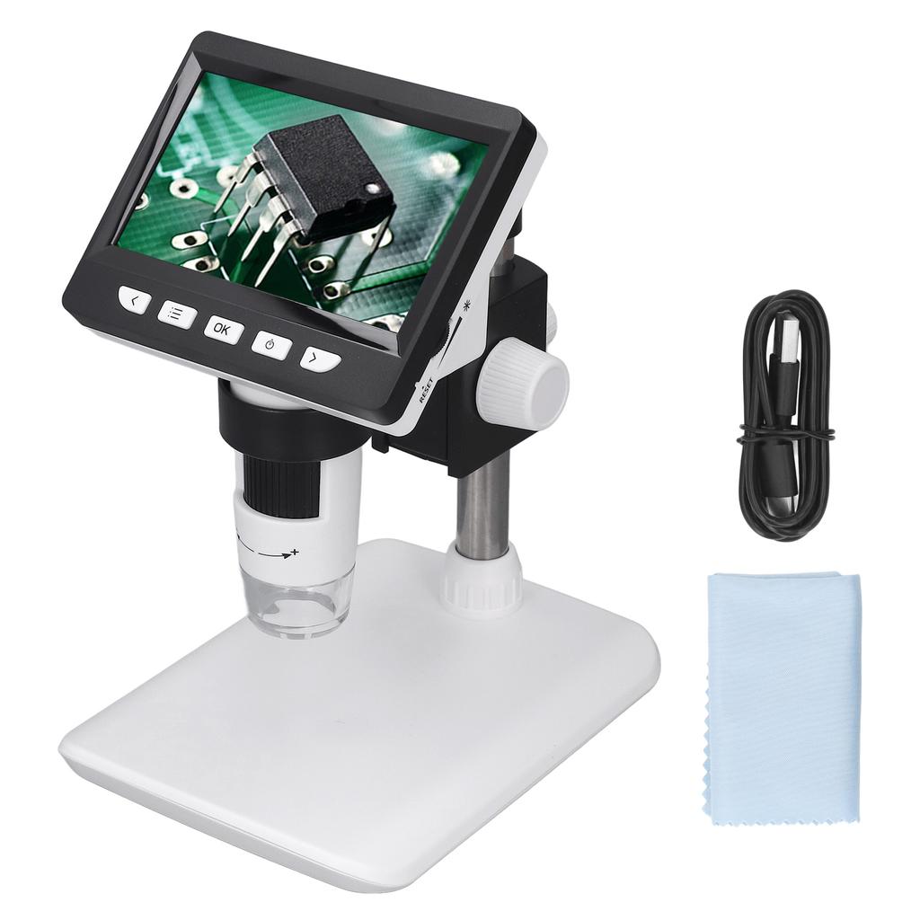 1000X Digital Microscope 4.3 Inch IPS Screen LCD Display Electronic Magnifying Glass for Jewelry Wat
