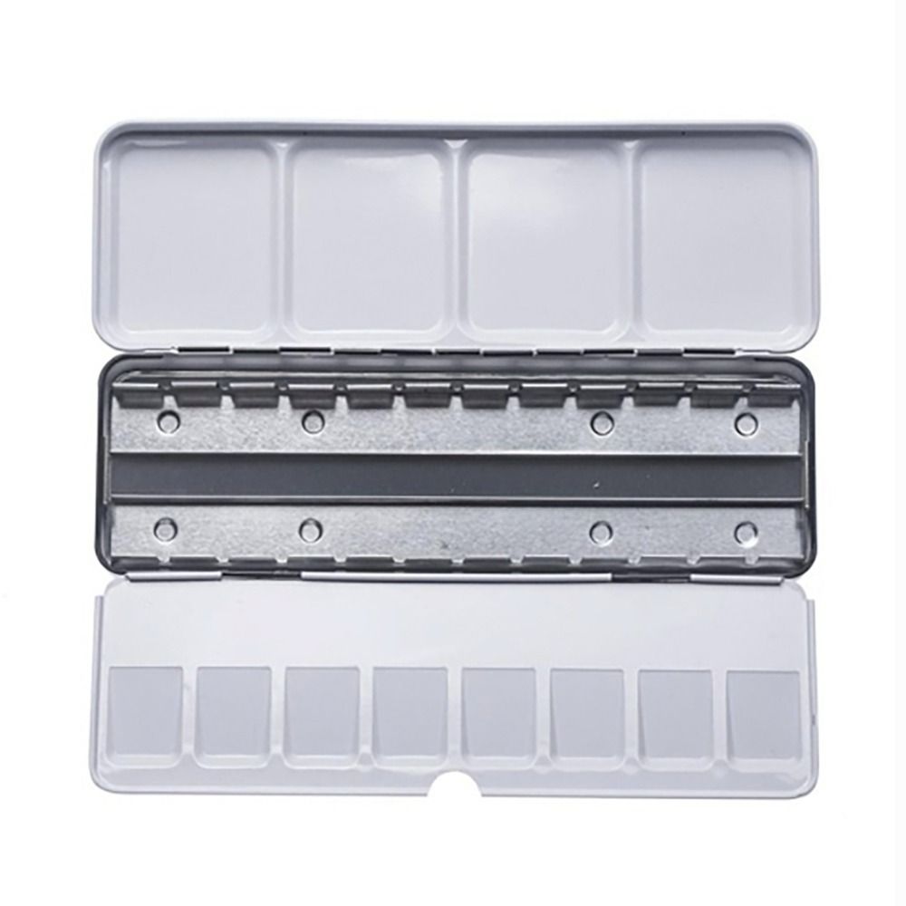 Flip Cover Drawing Supplies Empty Paint Palette Watercolor Storage Case Grids Slots Pigment Box