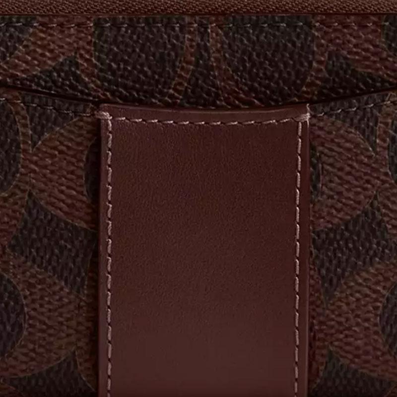 Coach 11 Классический Логотип Wrap-Up Искусственная Кожа Держатель для Карт Обычный Женский Кленово-Коричневый кленово-коричневый