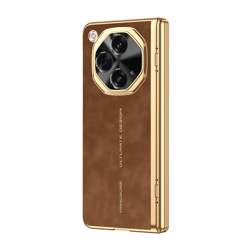 Чехол для складного телефона OPPO Find N3 Полное покрытие PC-оболочка С гальваническим покрытием Текстура Наппа Ударопрочный Магнитное крепление