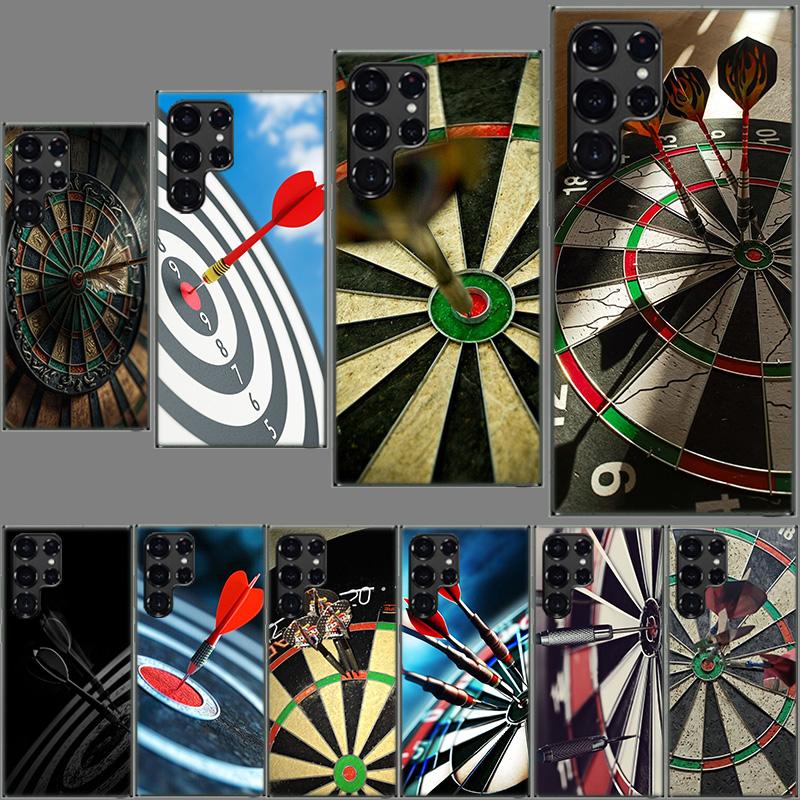 Darts Aesthetics Wire Target Phone Case For Samsung Galaxy S24 S23 S21 S20 FE S22 S26 Ultra S25 Edge S10 Plus Cover Clear TPU Ca