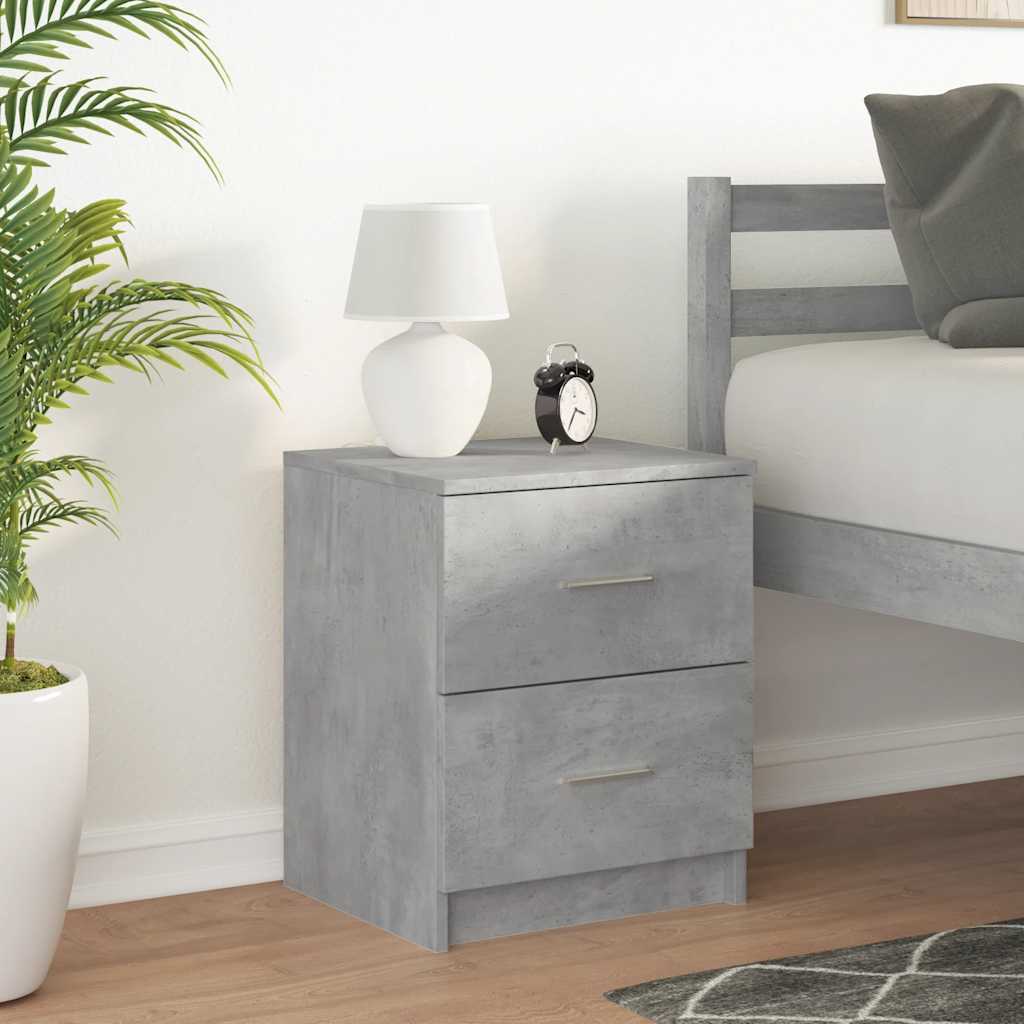 Nightstand with 2 Drawers Concrete Grey 40 x 36 x 50 cm