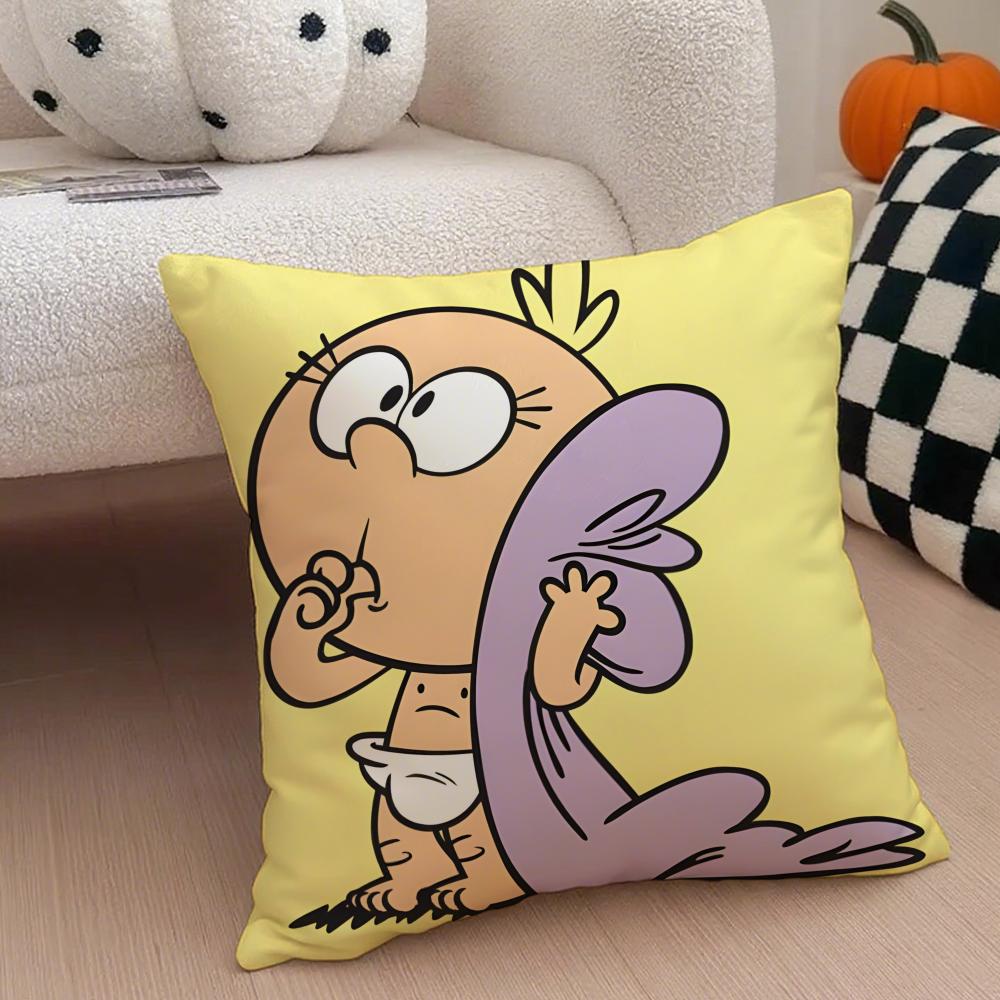 A fun TThe Loud House Cushion Cover Throw Pillow Cover Hidden Button Durable Polyester Chair Cushion