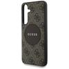 Чехол Guess 4G Round Patch Classic Logo MagSafe для Samsung Galaxy S25+ Коричневый