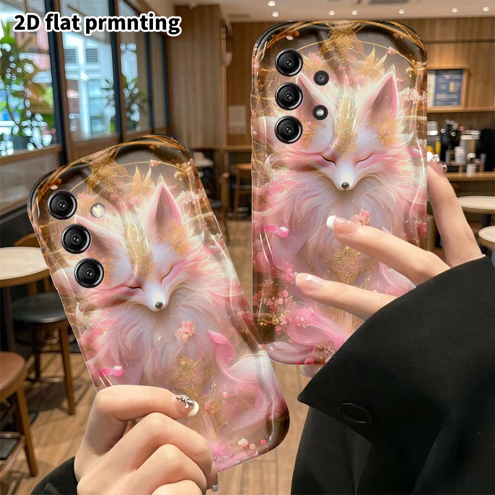Phone Case: 2D Flat Samsung Galaxy A34 A35 M05 M06 S20 S22 S21 FE Plus 5G Protective Case, Golden Nine-Tailed Fox, Christmas and Halloween Gift