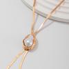 New Creative Baroque Pearl Long Necklace Flat Snake Chain Sexy Chest Necklace for Women Trendy Party Luxury Elegent Y2K Jewelry