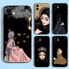 Мусульманская арабская девушка в хиджабе Чехол для телефона для Apple iPhone 15,14,13,12,11,XS,XR,X,8,7,Pro,Max,Plus,mini Силиконовый Черный Чехол