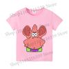 SpongeBob SquarePants Children Short Sleeved Cartoon Anime T-shirt  Birthday Tops Boy Girl Summer Fashion Tees Kids Clothes Gift