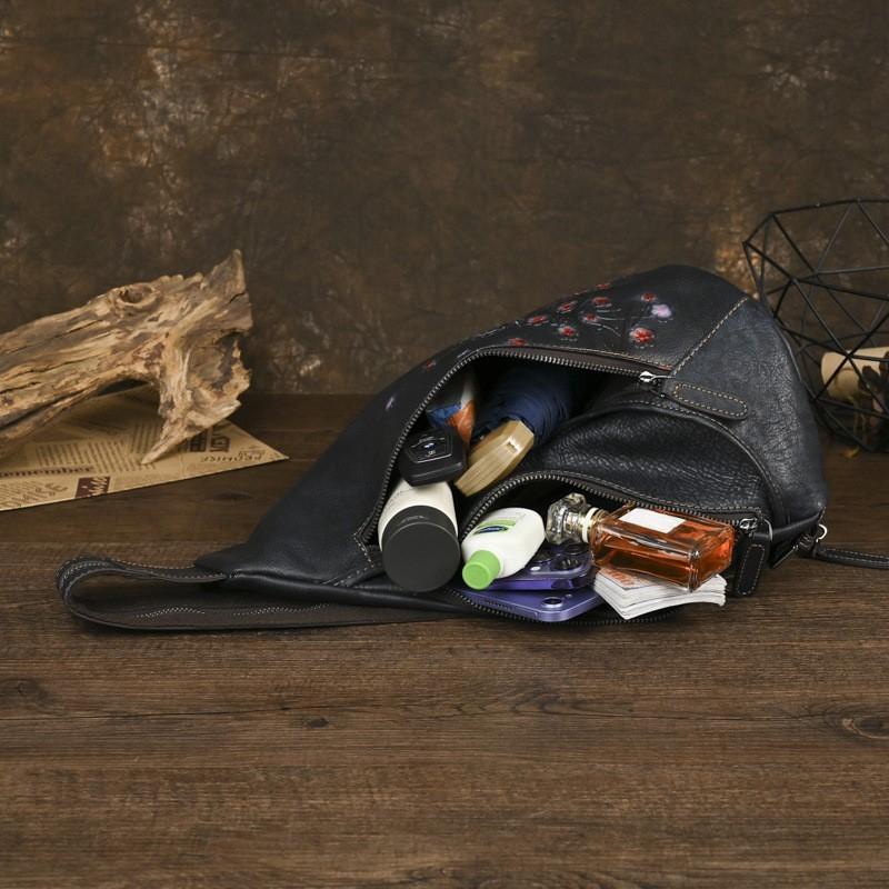 Johnature Женская нагрудная сумка из натуральной кожи с тиснением, ретро-сумка через плечо, многоцелевой рюкзак из коровьей кожи