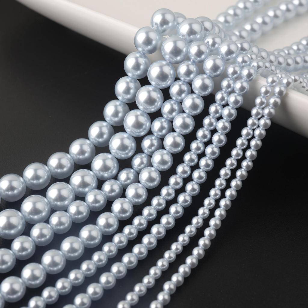 Бусины из ледяного голубого стекла Ши Цзя: Круглая ракушка для изготовления украшений и браслетов своими руками.