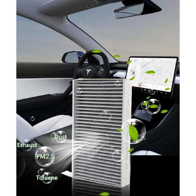 2Pcs 1107681-00-A Car Cabin Air Filter Replacement With Activated Carbon For Tesla Model 3 2017 2018 2019 Air Conditioning Filte