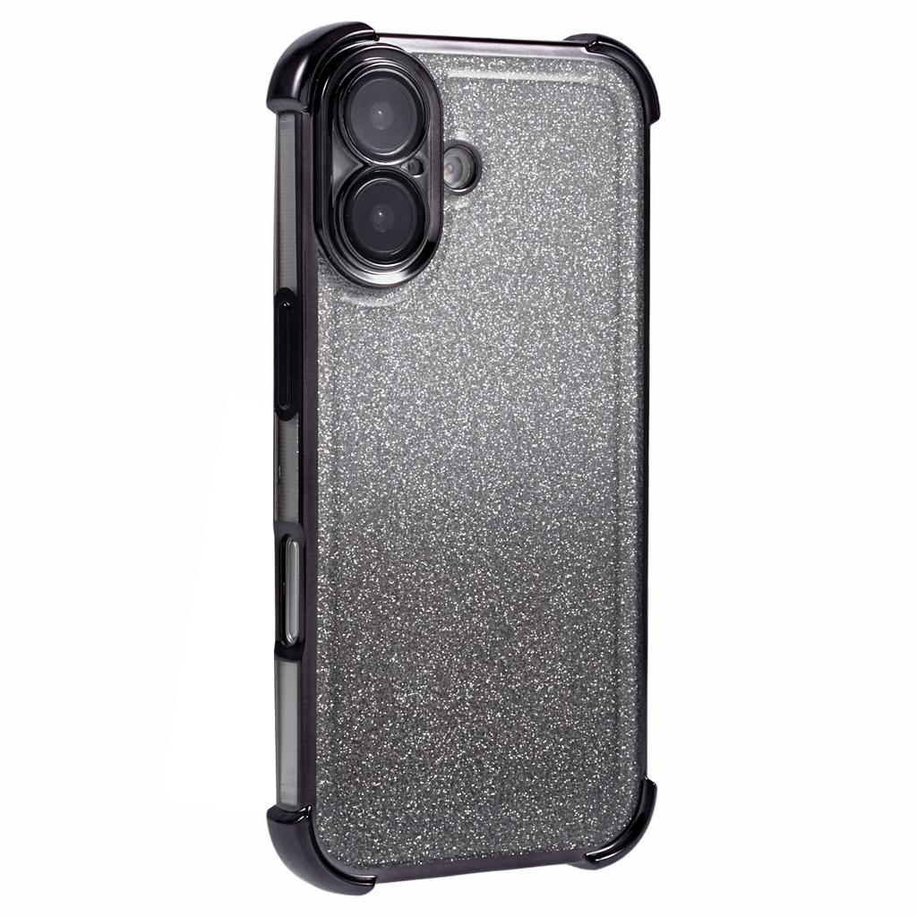 For iPhone 16 Case Glitter TPU Phone Cover Reinforced Corners - Blue