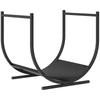 Range Bûches Porte Buche De Cheminee Incurve Robust Pour Interieur Et Exterieur Cadre En Metal 43 X 33 X 38 Cm Noir