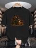 Unisex Soft Cotton Tee Hunter Deer Wildlife Outdoor Print Loose Breathable Summer Crew Neck Casual Street T Shirt Unisex Daily Wear