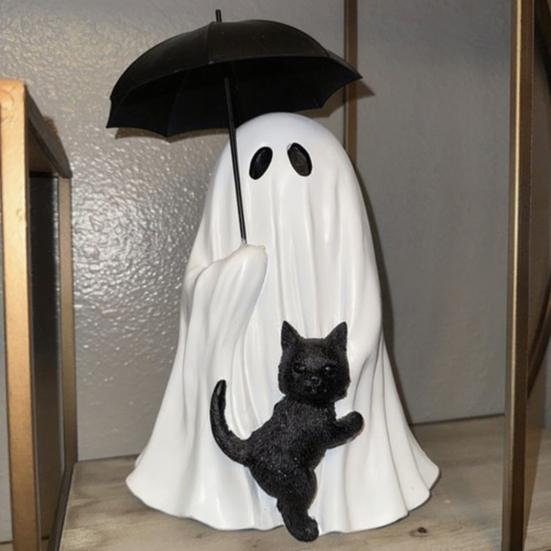 Halloween Ghost Statue Mini Resin Figurine Adorable Shape Funny Spooky Statue Festival Party Decoration