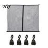 Secure Cargo Netting Truck Net, Bed Organizer Stretchable Elastic Net with 4 Hooks for Pickup Bed, SUV Trunk Storage Accessories