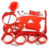 10-Piece Leather BDSM Bondage Restraint Set Handcuffs Blindfold Whip Training Punishment for Women Couples Adult Kinky Sex Toys