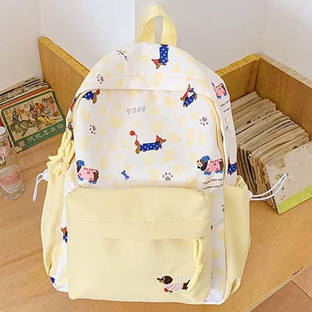 Daypack Students School Bag Casual Large Capacity Backpack Nylon Dachshund Backpack Sport