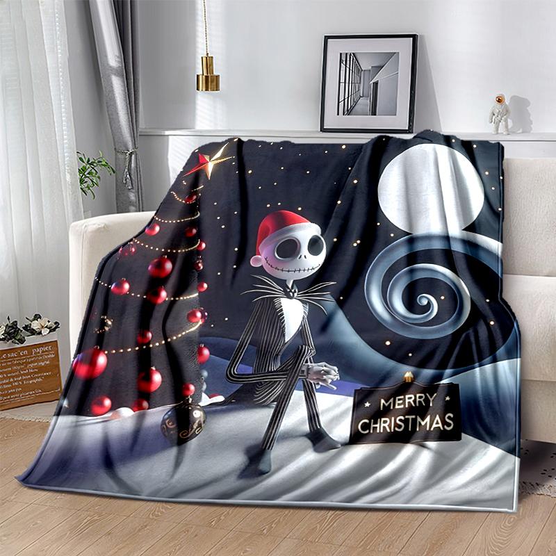 1Pc Christmas Nightmare Before Blanket Soft And Comfortable Casual Warm Camping Travel Christmas Halloween Gift M921456