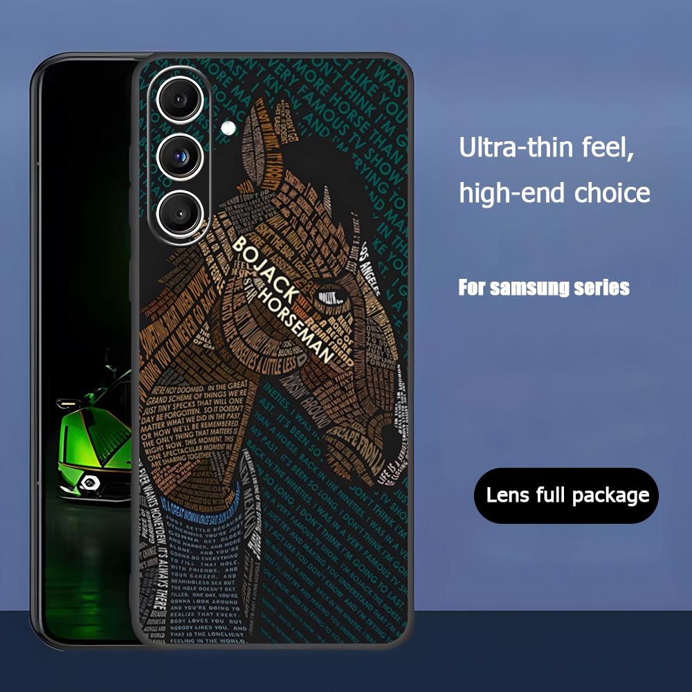 Крутой чехол для телефона с БоДжеком Лошадью в стиле аниме для Samsung Galaxy S26 S25 S24 S23 S22 S21 Plus Ultra Note20 Мягкий Черный