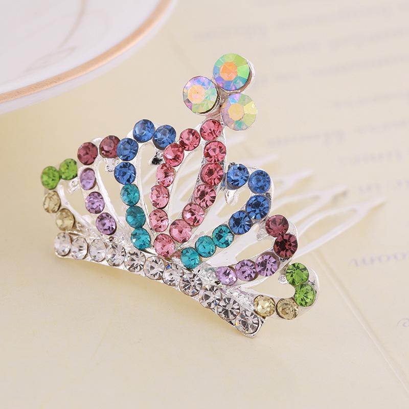 Kids' Rhinestone Crown Comb - Cute Princess Tiara Hair Accessory for Birthdays
