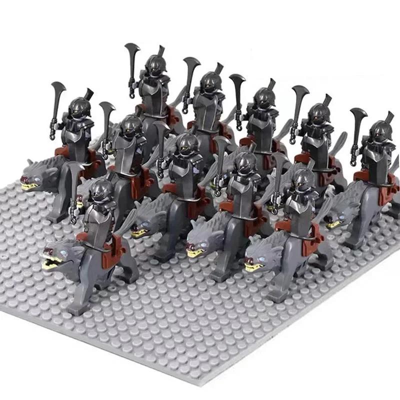 Middle Age Demon Realm Warg Varg Orcs Soldier VS Uruk-hai Azog Figures Creative War Mount Elk Boar Wolf DIY Bricks Toys for Kid