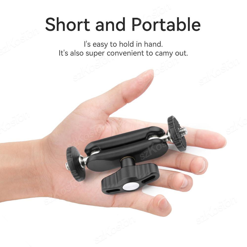 Металлическая двойная шаровая головка Magic Arm с 1/4''винтовым удлинительным креплением для DSLR камеры монитора видео микрофона штатива